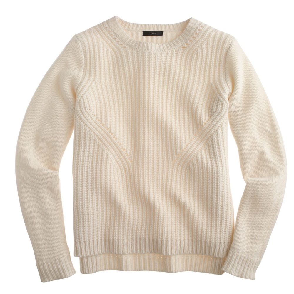 J. Crew Lambswool Pointelle Sweater